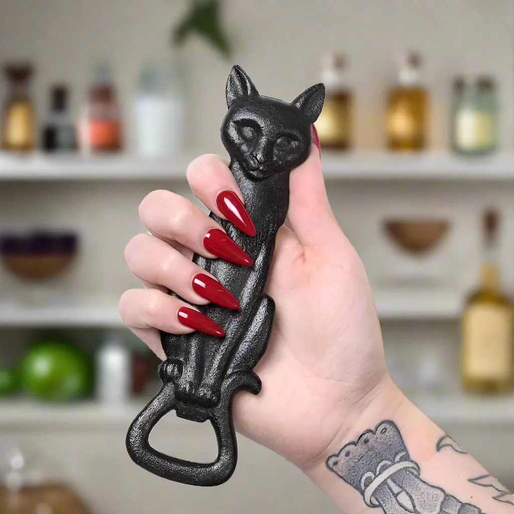 Alchemy Black Cat Gothic Cast Iron Bottle Opener