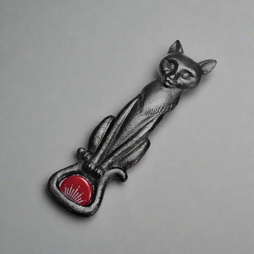 Alchemy Black Cat Gothic Cast Iron Bottle Opener