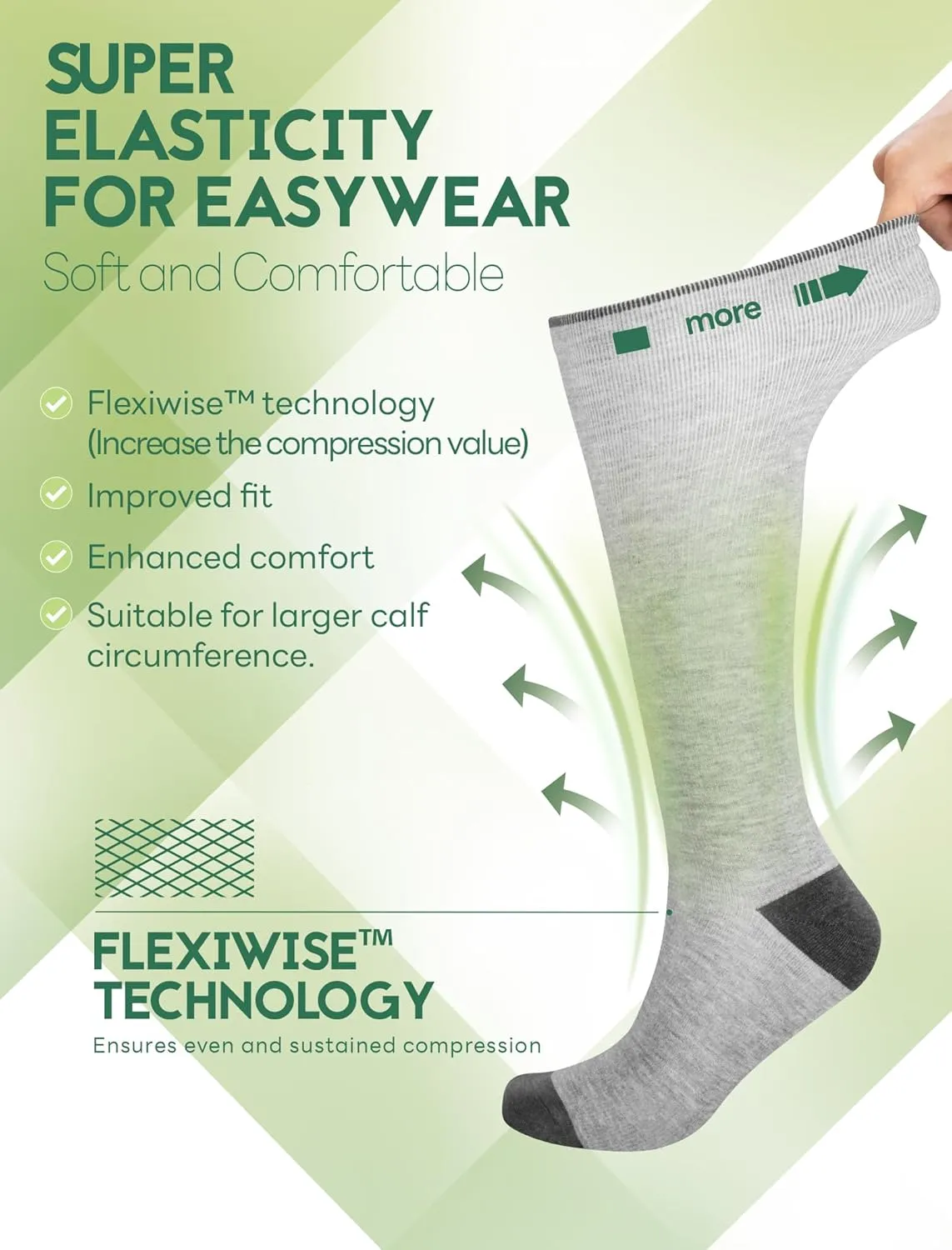 Bamboo Viscose Compression Socks for Women & Men (6 Pairs) 20-30 mmHg Knee High Support for Nurses Travel Pregnant