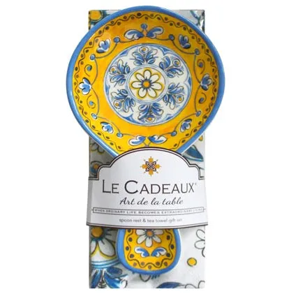 Benidorm Spoon Rest with Matching Tea Towel Gift Set GS-SR/TT-BEN