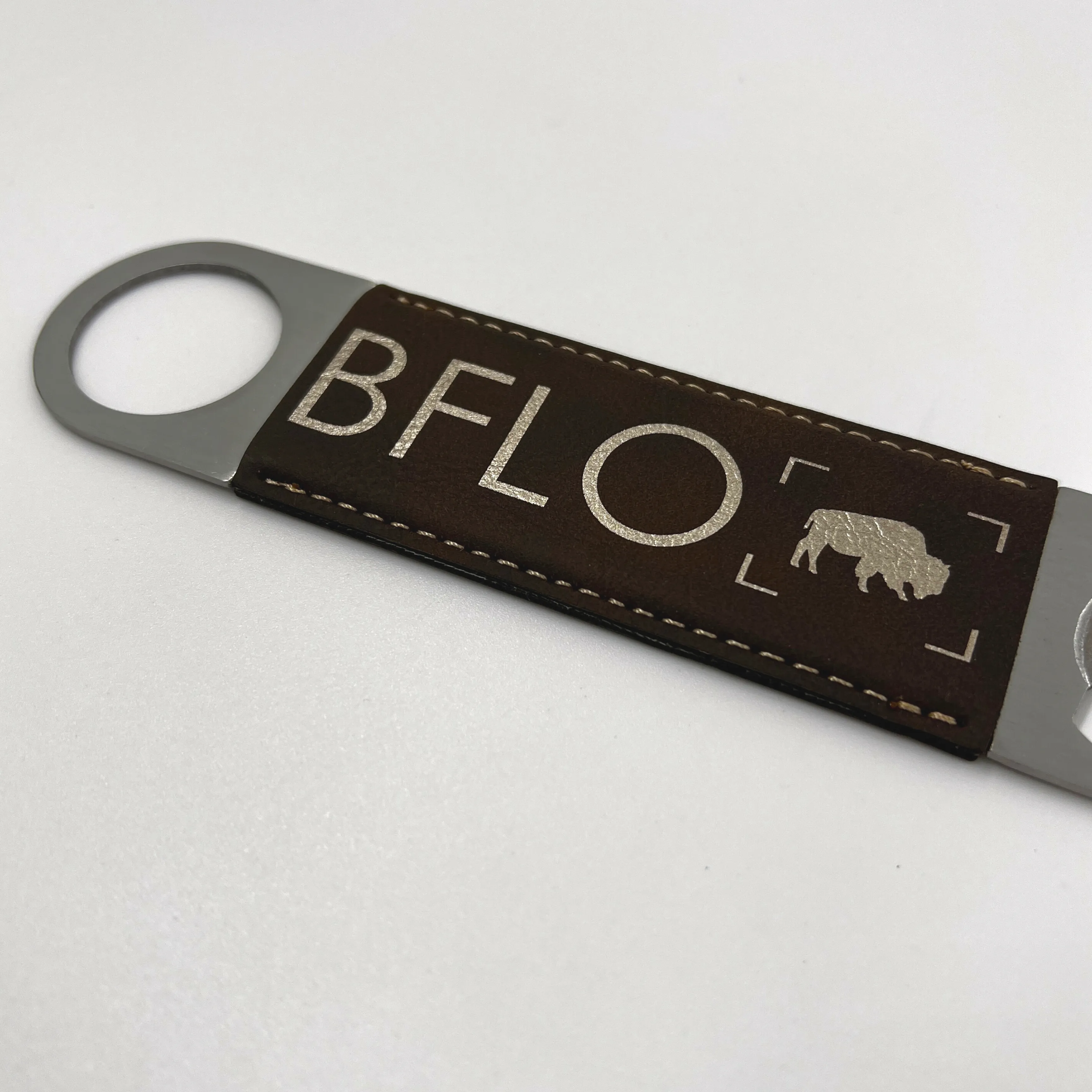 BFLO Leather and Steel Bottle Opener