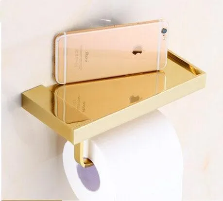 Brass Finished Bathroom Toilet Paper Holder Roll
