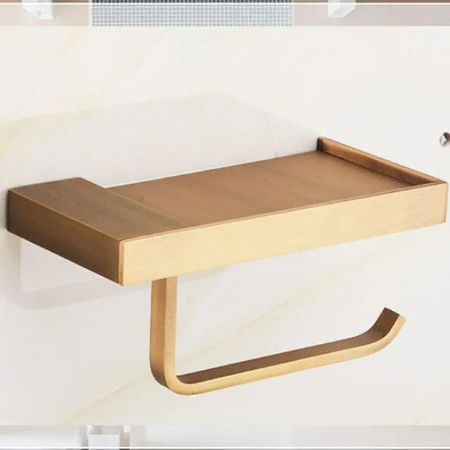 Brass Finished Bathroom Toilet Paper Holder Roll