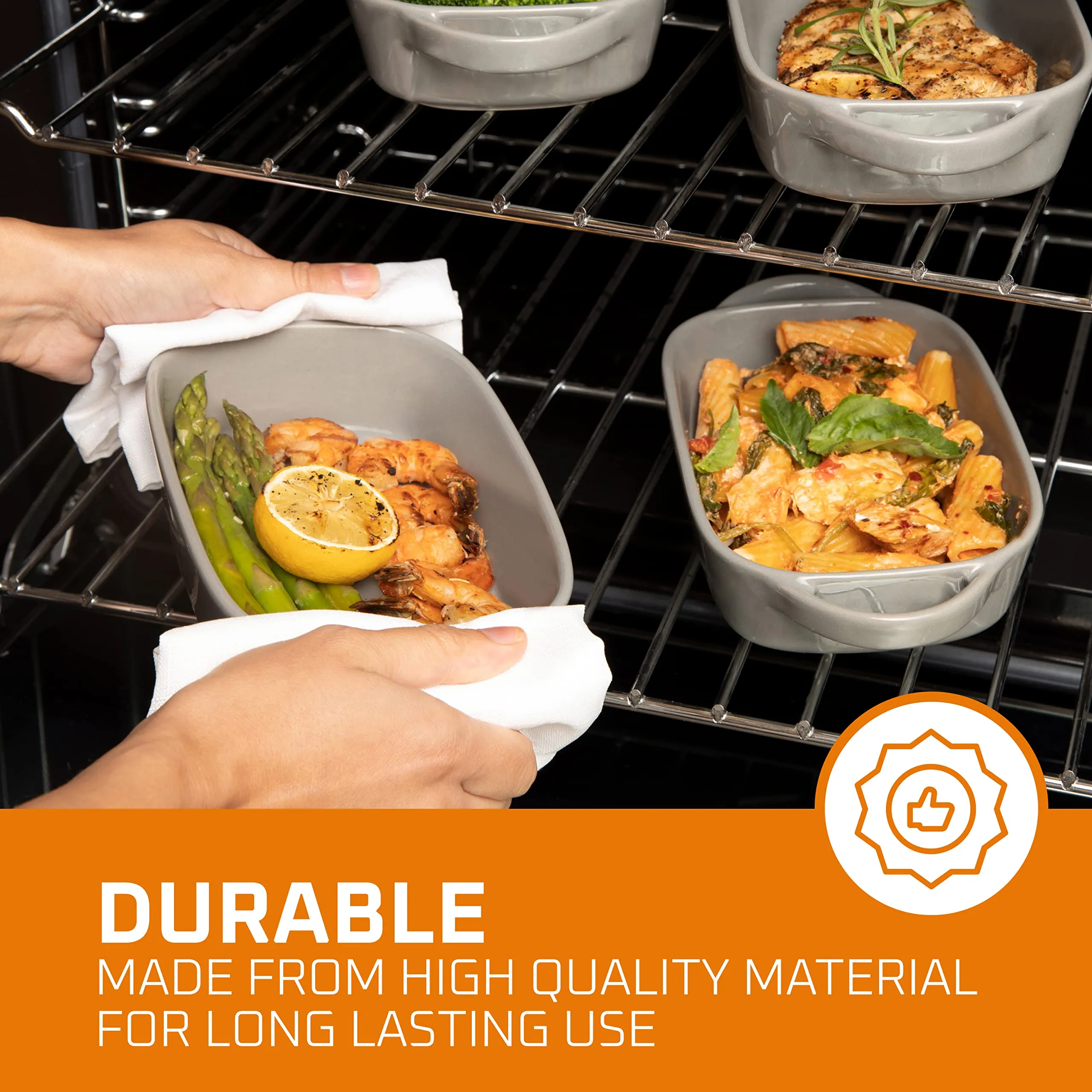 Bruntmor Set Of 4 Porcelain 7"x5" Baking Dish Oven Safe Roasting Lasagna Pan Small