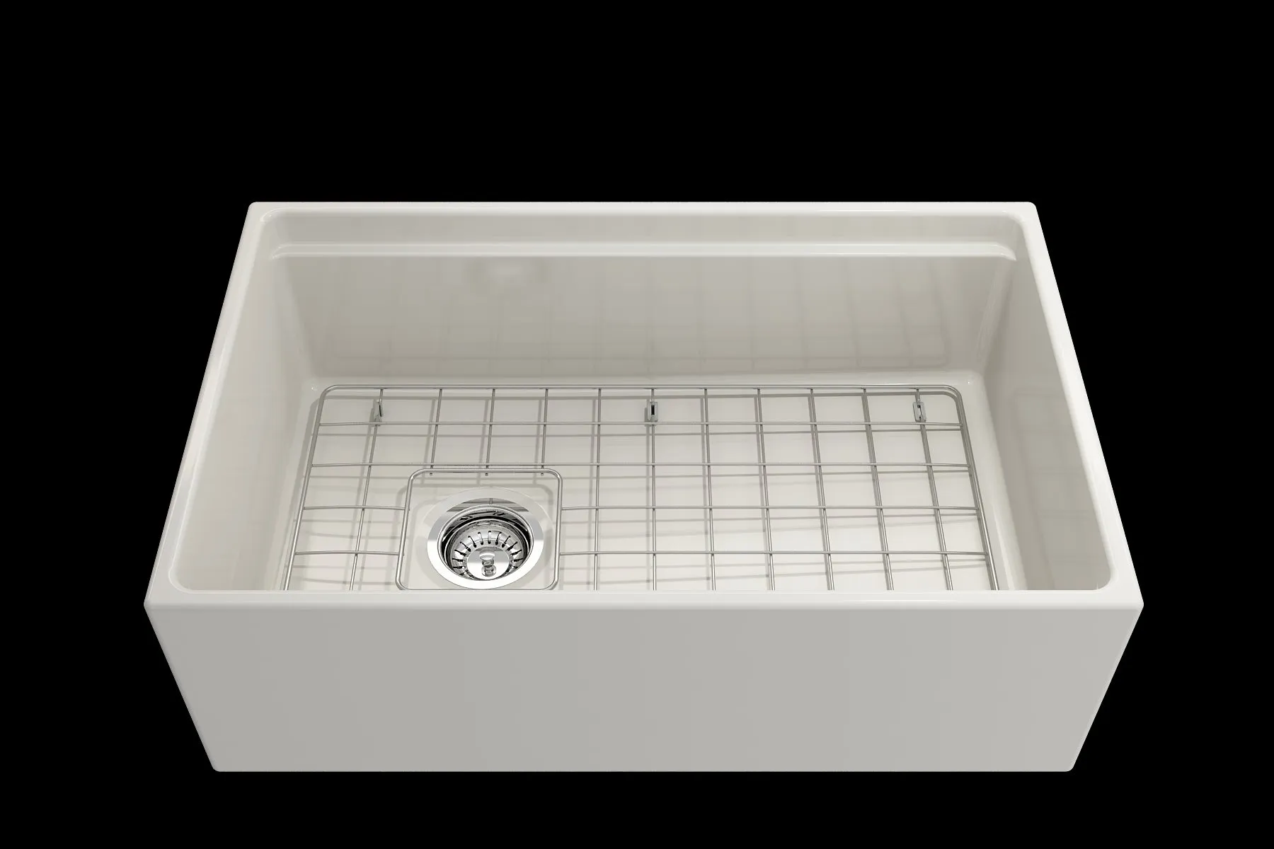 Contempo Step-Rim 30" x 19" x 10" Single-Basin Farmhouse Apron Front Kitchen Sink in Biscuit