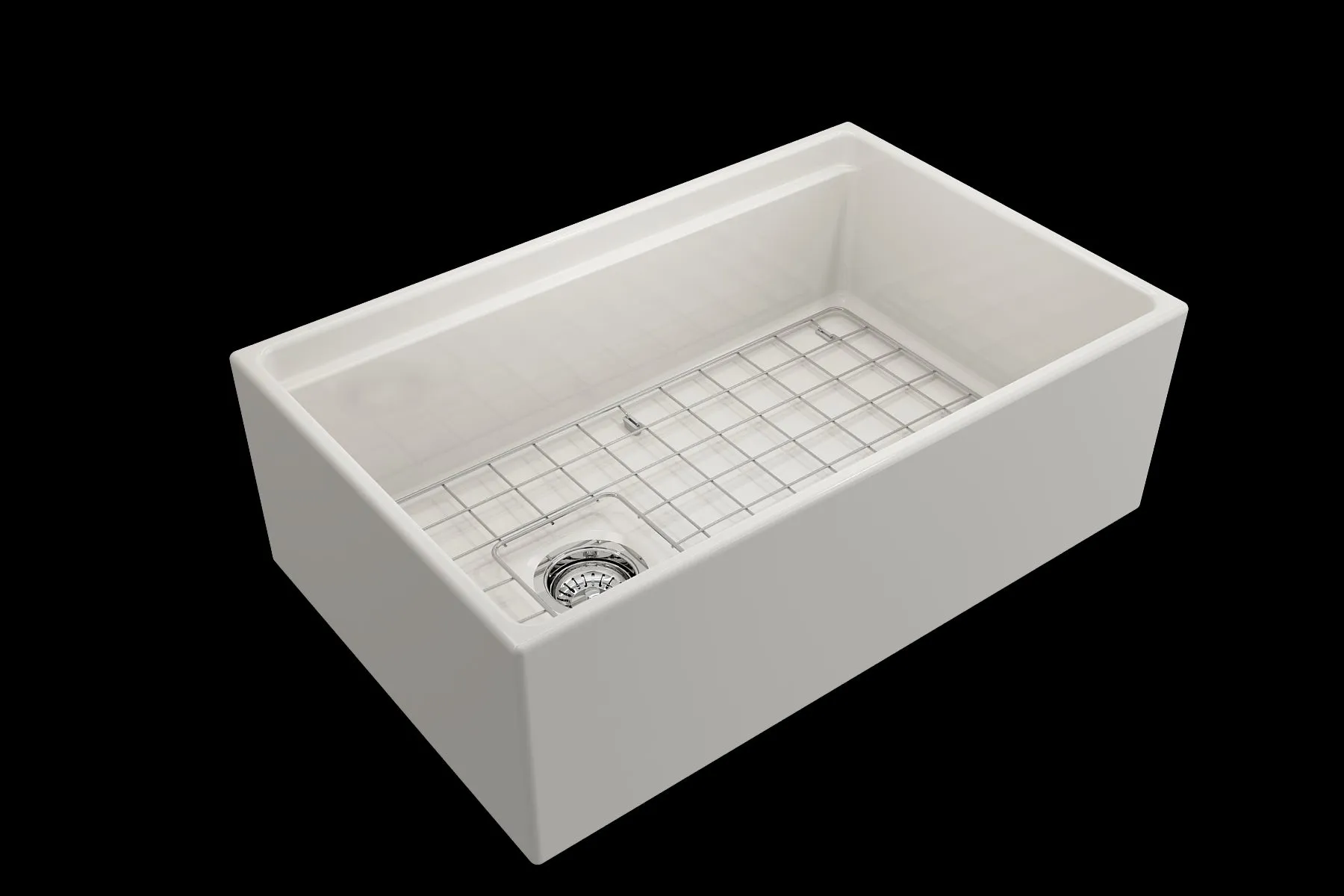 Contempo Step-Rim 30" x 19" x 10" Single-Basin Farmhouse Apron Front Kitchen Sink in Biscuit