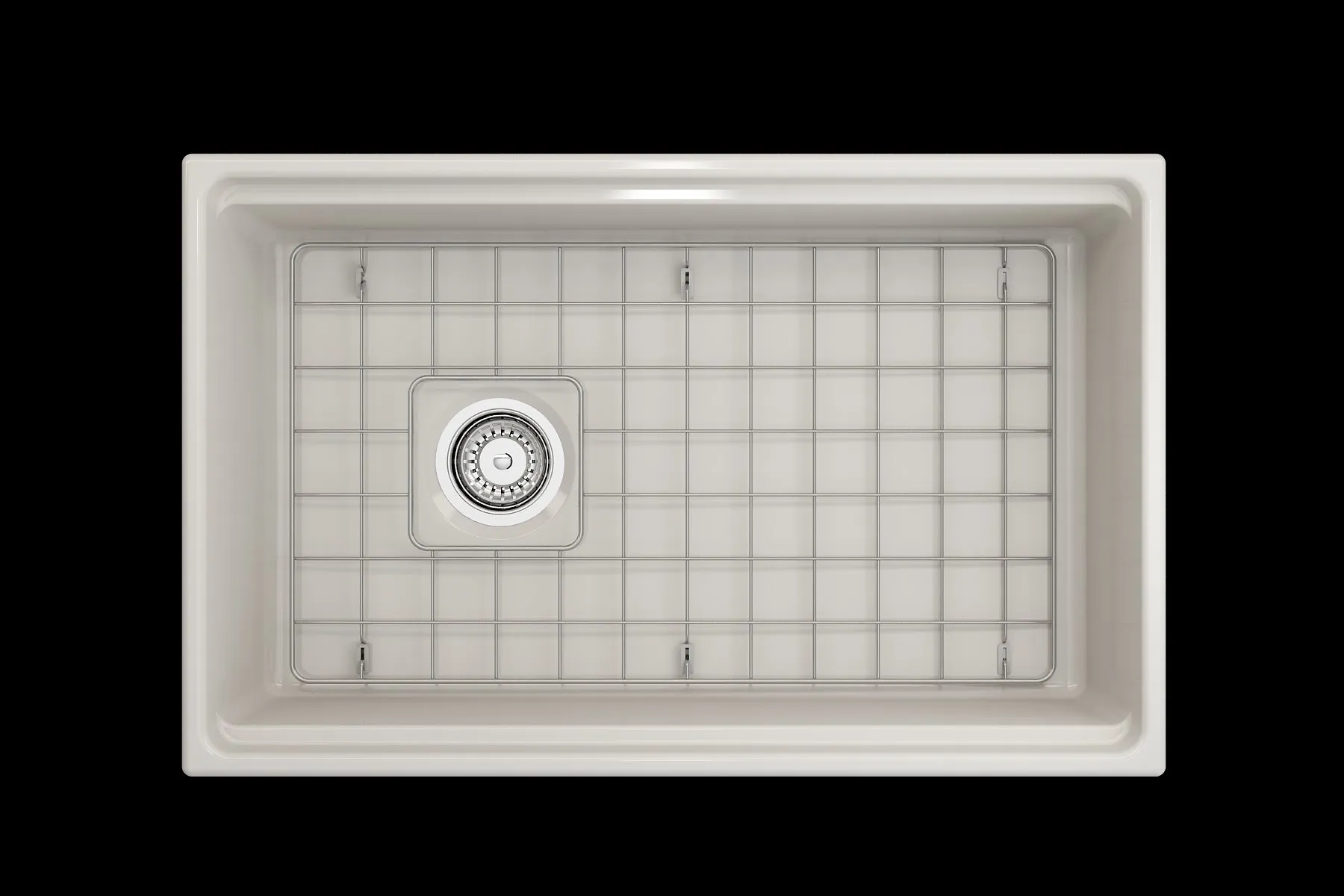Contempo Step-Rim 30" x 19" x 10" Single-Basin Farmhouse Apron Front Kitchen Sink in Biscuit