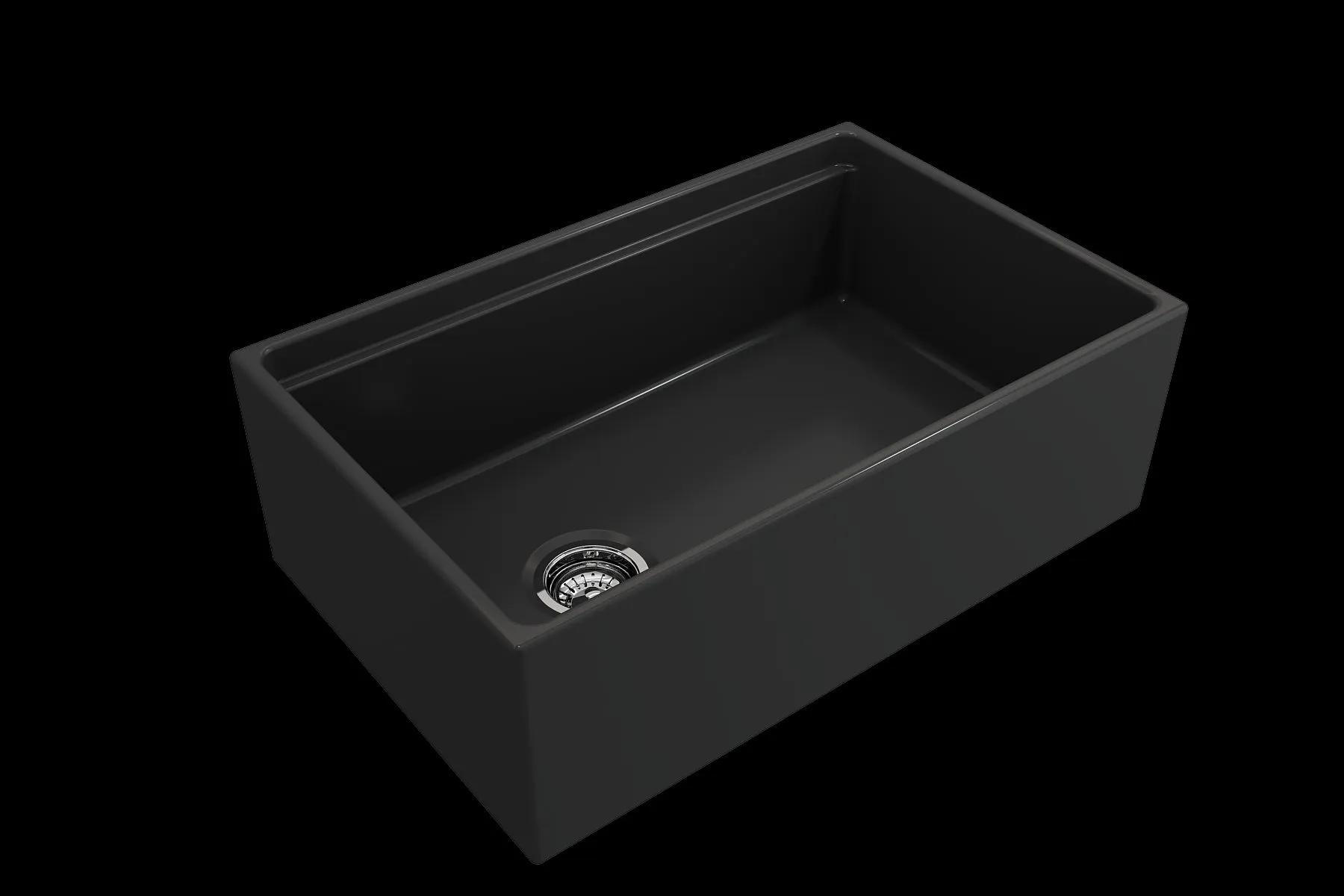Contempo Step-Rim 30" x 19" x 10" Single-Basin Farmhouse Apron Front Kitchen Sink in Matte Dark Gray