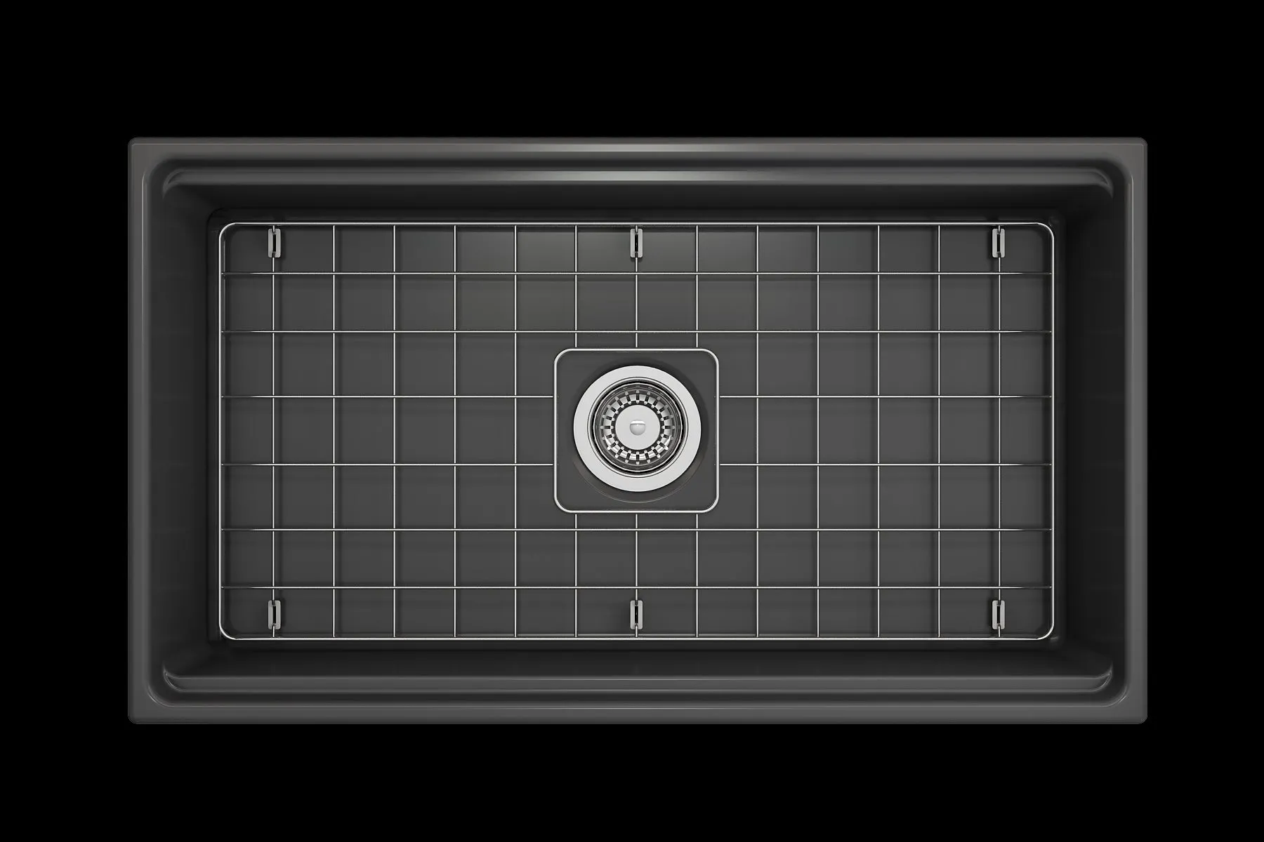 Contempo Step-Rim 33" x 19" x 10" Single-Basin Farmhouse Apron Front Kitchen Sink in Matte Dark Gray