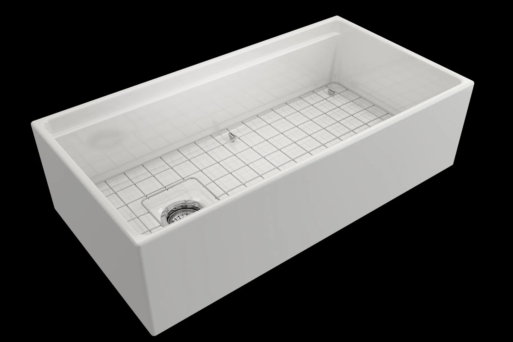 Contempo Step-Rim 36" x 19" x 10" Single-Basin Farmhouse Apron Front Kitchen Sink in White