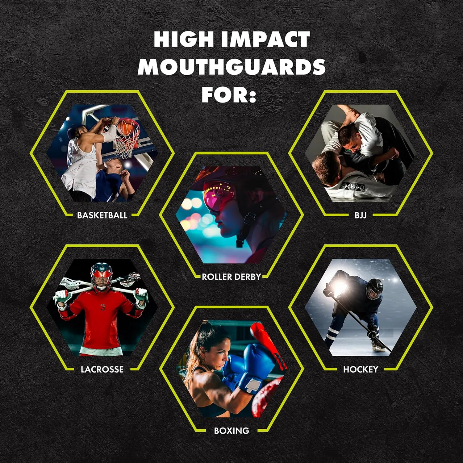 DAMAGE CONTROL High-Impact Mouth Guard  Sports Mouthguard for Boxing, Football, Hockey, Lacrosse & Basketball, Protects Teeth & Jaw, Protective Mouthpiece for Adults & Youth