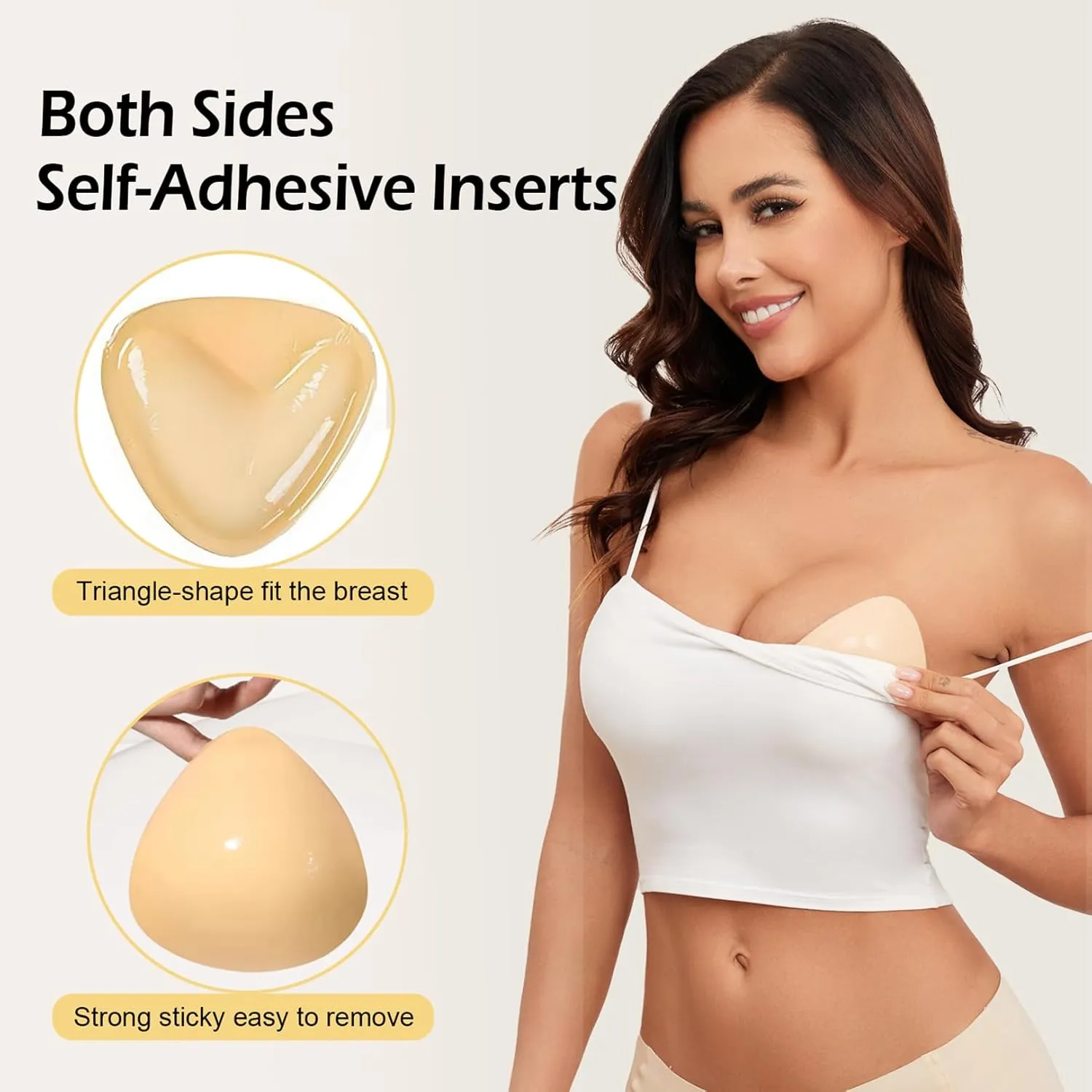 DEPOVOR Ultra Boost Inserts Double-Sided Adhesive Pads Sticky Bikini Padding Inserts for Sports Bra Swimsuit