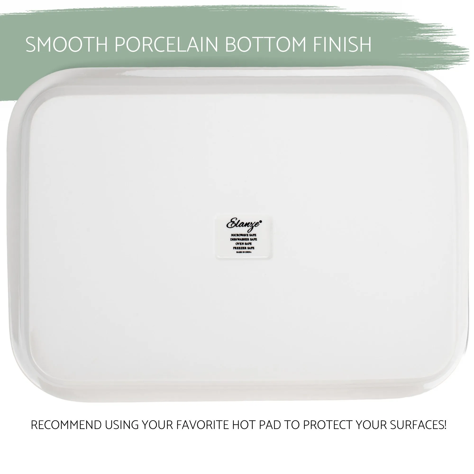 Elanze Designs White 12.9 x 9.3 Porcelain Baking Dish With Stainless Steel Rack
