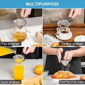 Fine Mesh Strainer - 3.3 Inch Conical Sieve - Tea Strainers for Loose Tea, Coffee Strainer, Food Strainer, Juice Strainer, and Much More!