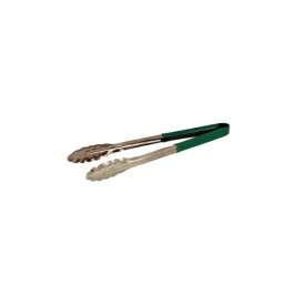Genware Colour Coded Stainless Steel  Tong 23cm Green