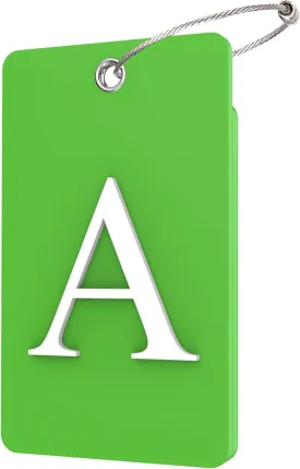 Gostwo 2 Pack Luggage Tags for Suitcases, 26 Initial Letter Travel Luggage Baggage Identification Labels ID Tag Fully Bendable Tags with Stainless Steel Loop (Green) (Letter A)