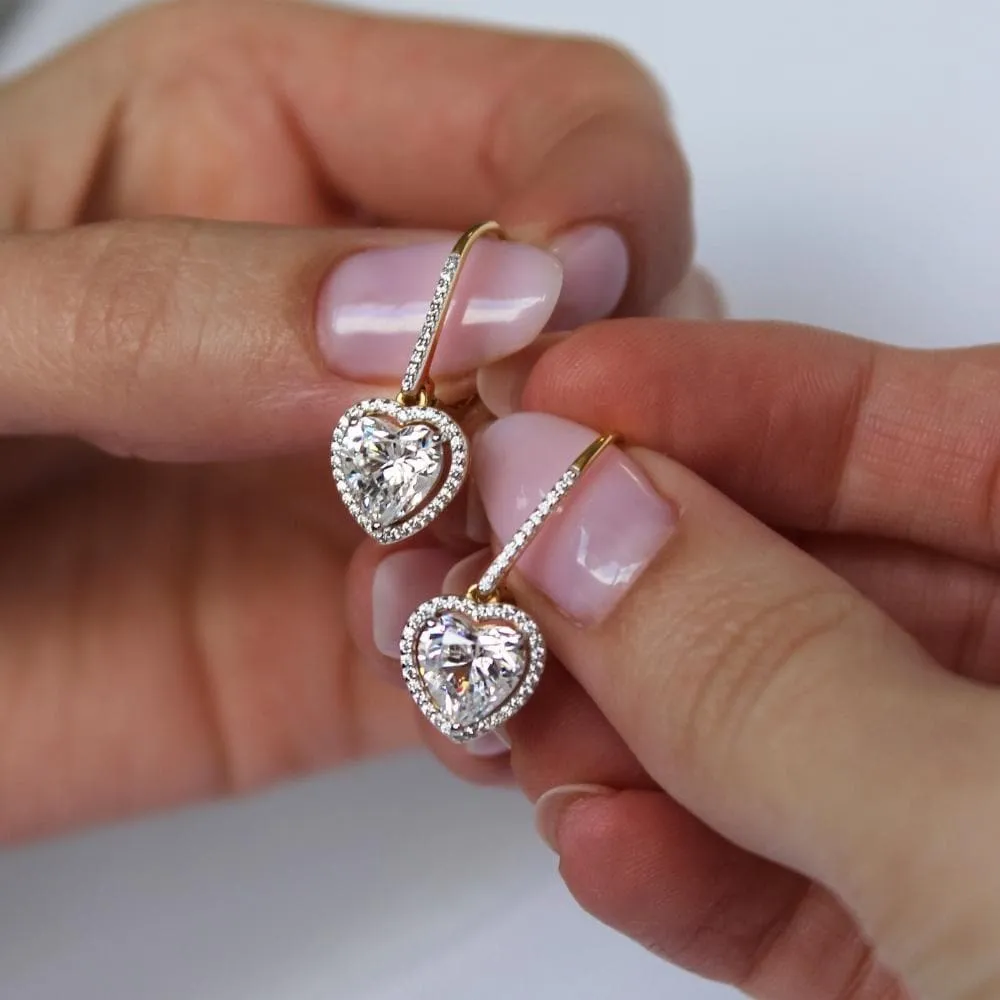 Heart Halo Drop Earrings