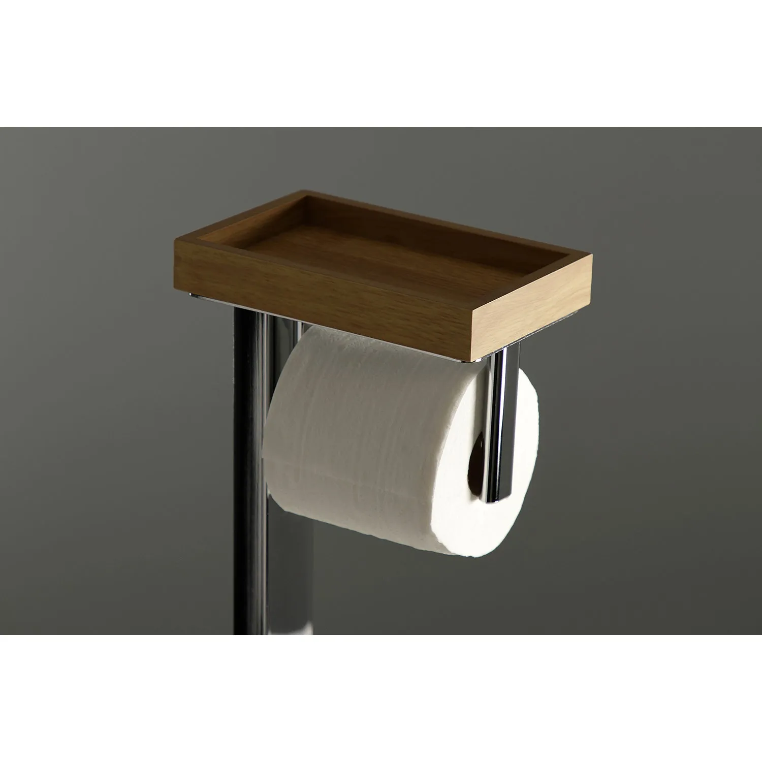 Kingston Brass Edenscape Freestanding Toilet Paper Holder with Storage Shelf