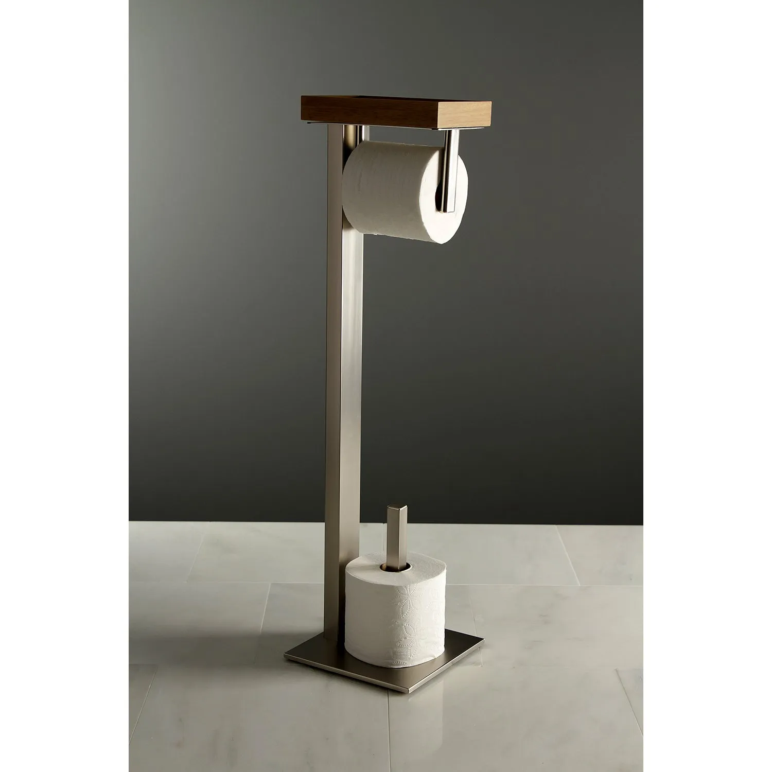 Kingston Brass Edenscape Freestanding Toilet Paper Holder with Storage Shelf