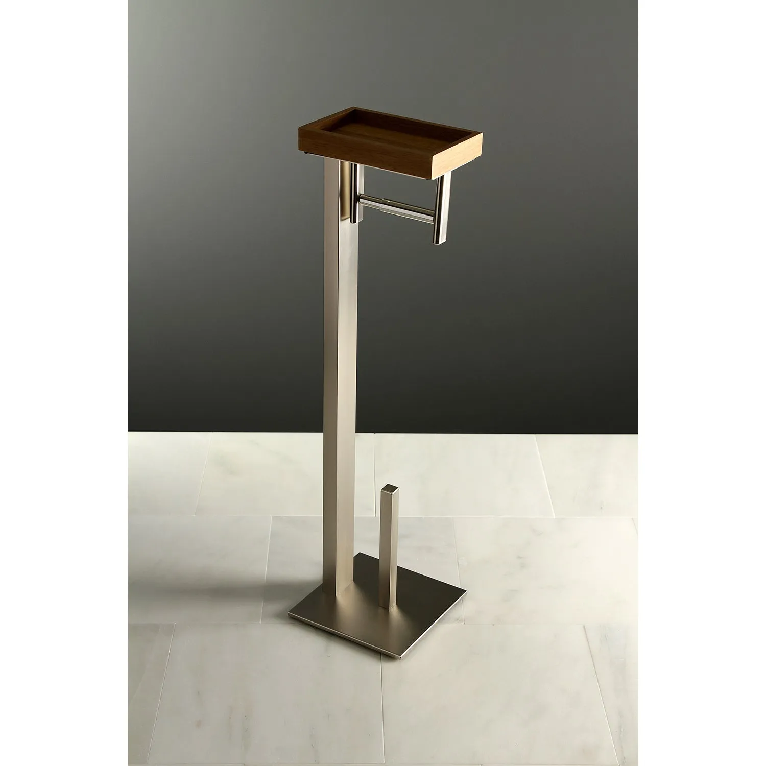 Kingston Brass Edenscape Freestanding Toilet Paper Holder with Storage Shelf