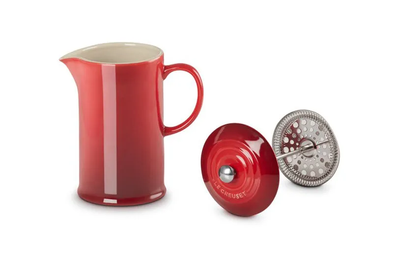 Le Creuset Stoneware Cafetiere with Metal Press 1L Cerise