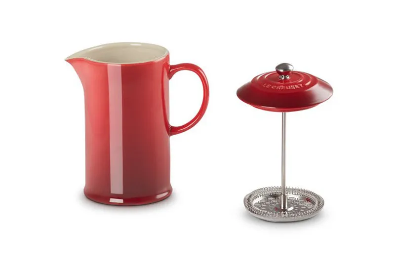 Le Creuset Stoneware Cafetiere with Metal Press 1L Cerise