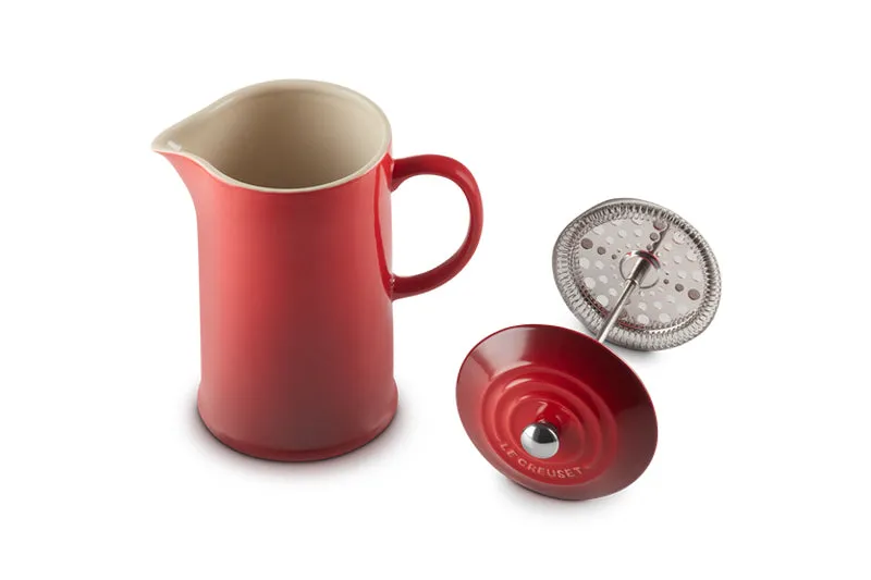 Le Creuset Stoneware Cafetiere with Metal Press 1L Cerise