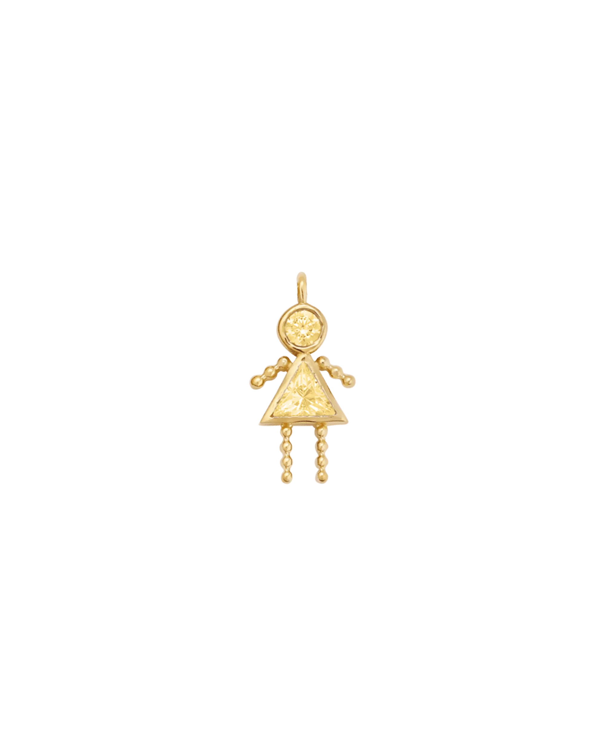 Mini Me Birthstone Girl Charm - 18K Gold Vermeil