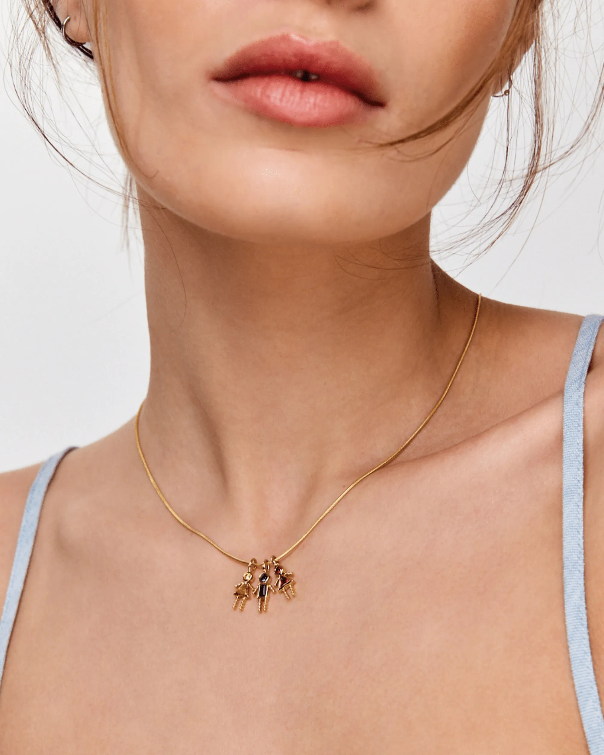 Mini Me Birthstone Girl Charm - 18K Gold Vermeil