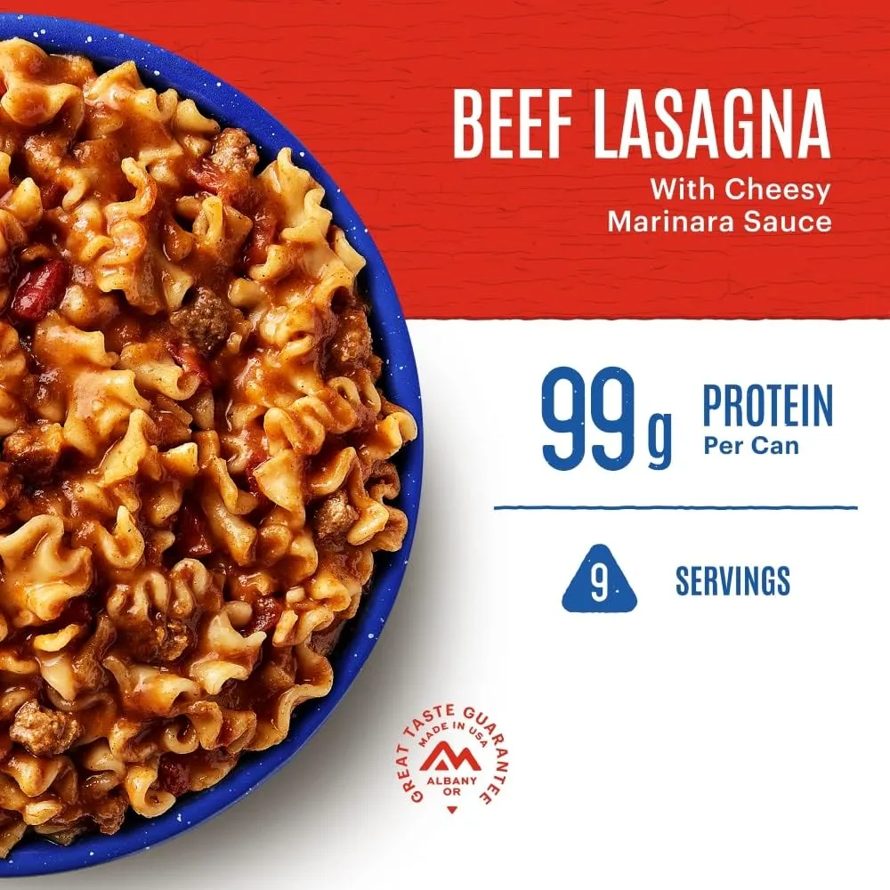 Mountain House Beef Lasagna #10 Can | Freeze Dried Survival & Emergency Food | 9 Servings