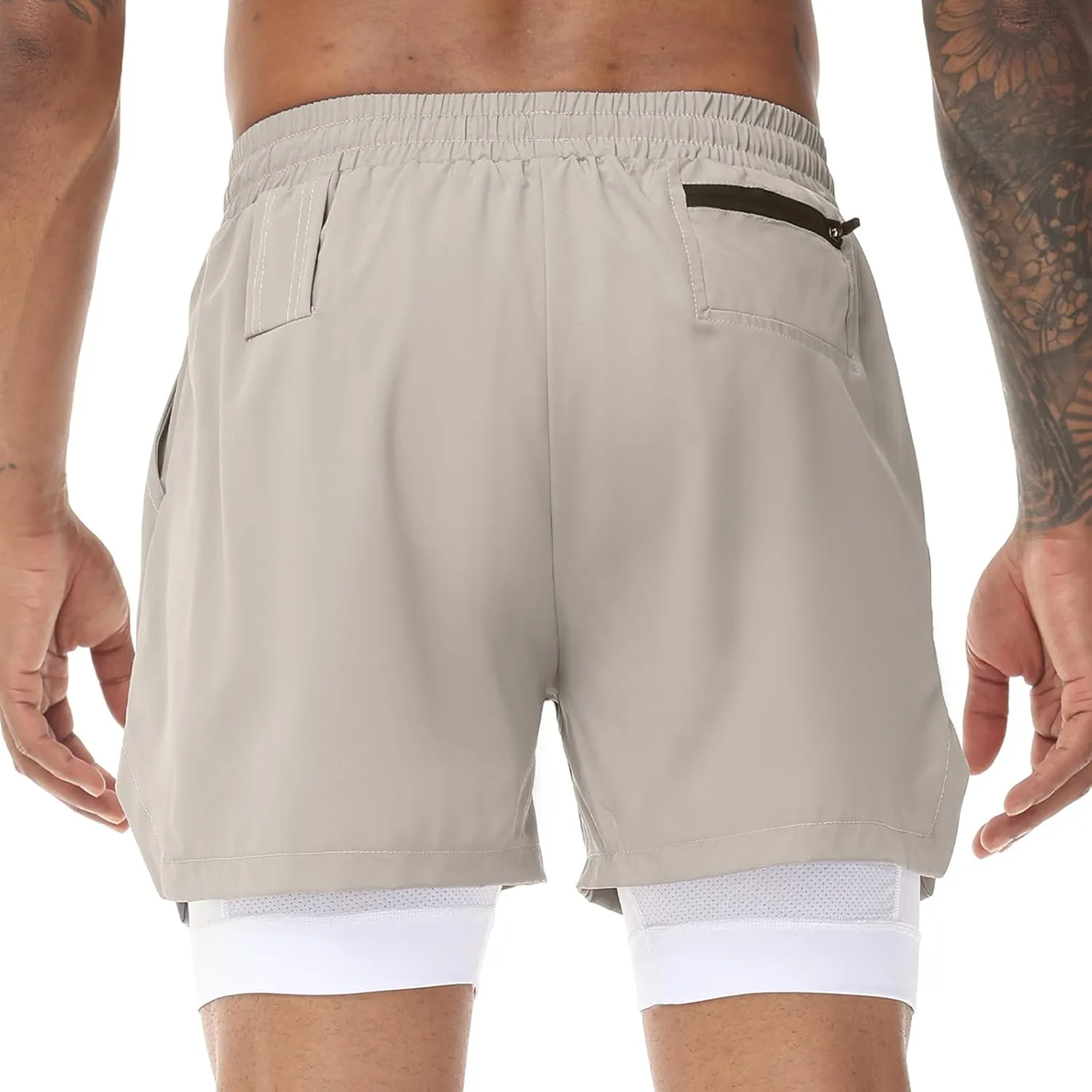 Muscle Killer Men's 2 in 1 Running Shorts Quick Dry Gym Athletic Shorts with Liner Workout Short for Men with Pockets