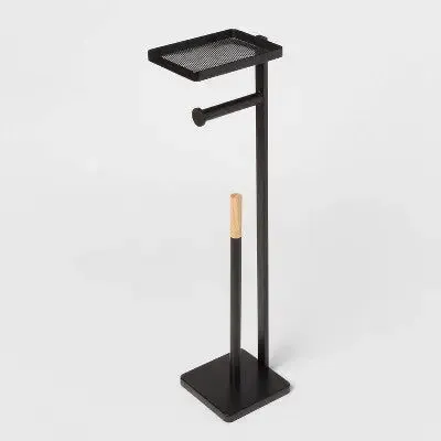 New - Functional Toilet Paper Holder Matte Black - Brightroom