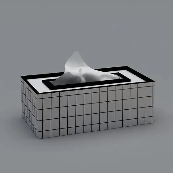 Nordic Style Wooden Tissue Box-Line Gird(SA2405-26)