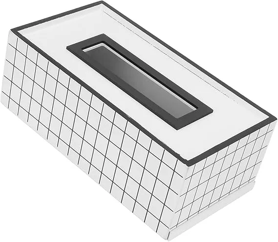 Nordic Style Wooden Tissue Box-Line Gird(SA2405-26)