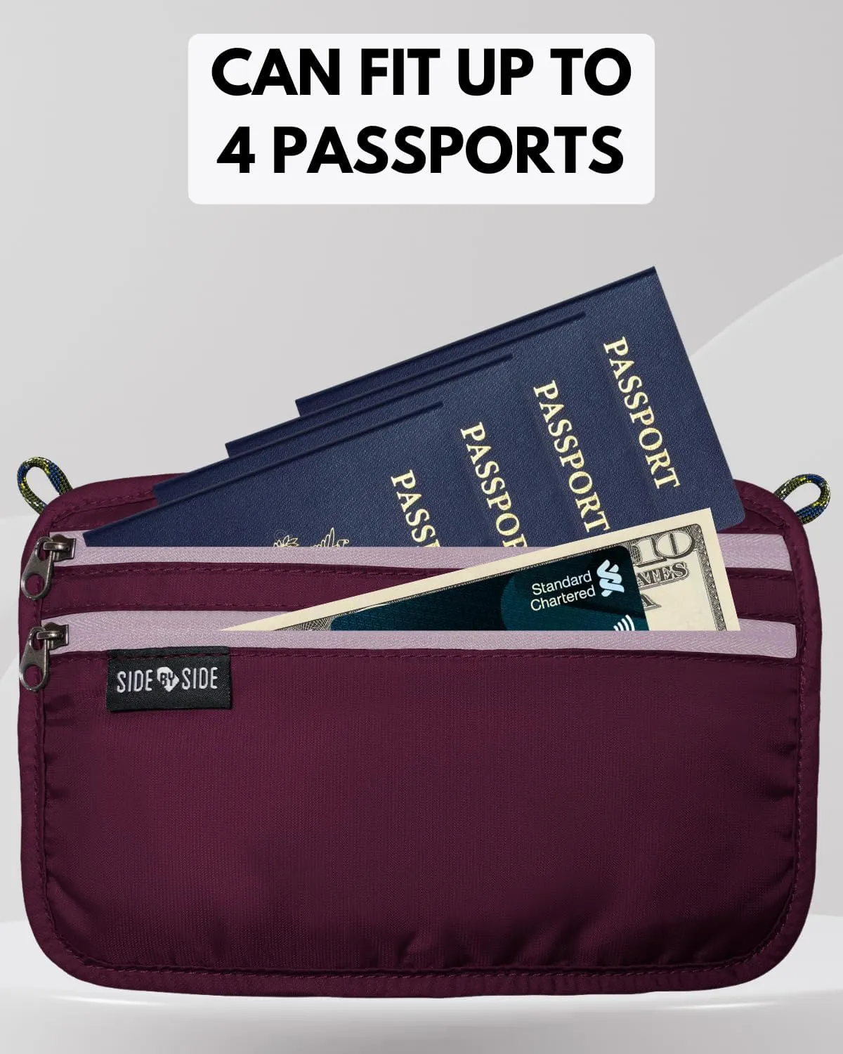 Passport Holder for Travel | Sleek & Slim Neck Wallet Organizer for Travel Documents | Secure RFID-Blocking Case for Passports & Cards | Versatile Travel Pouch That Fits Anywhere
