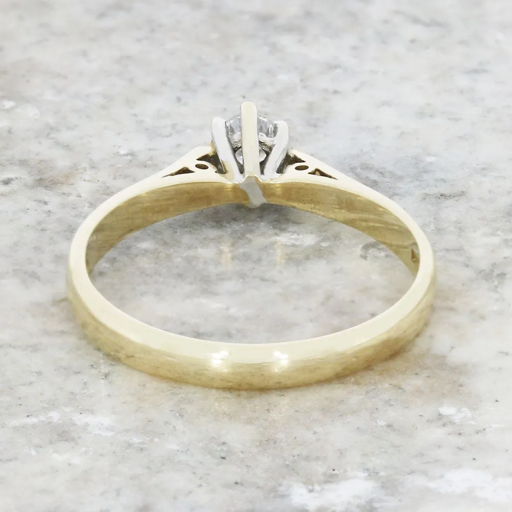 Pre Owned 9ct Yellow Gold 0.15cts Diamond Solitaire Ring