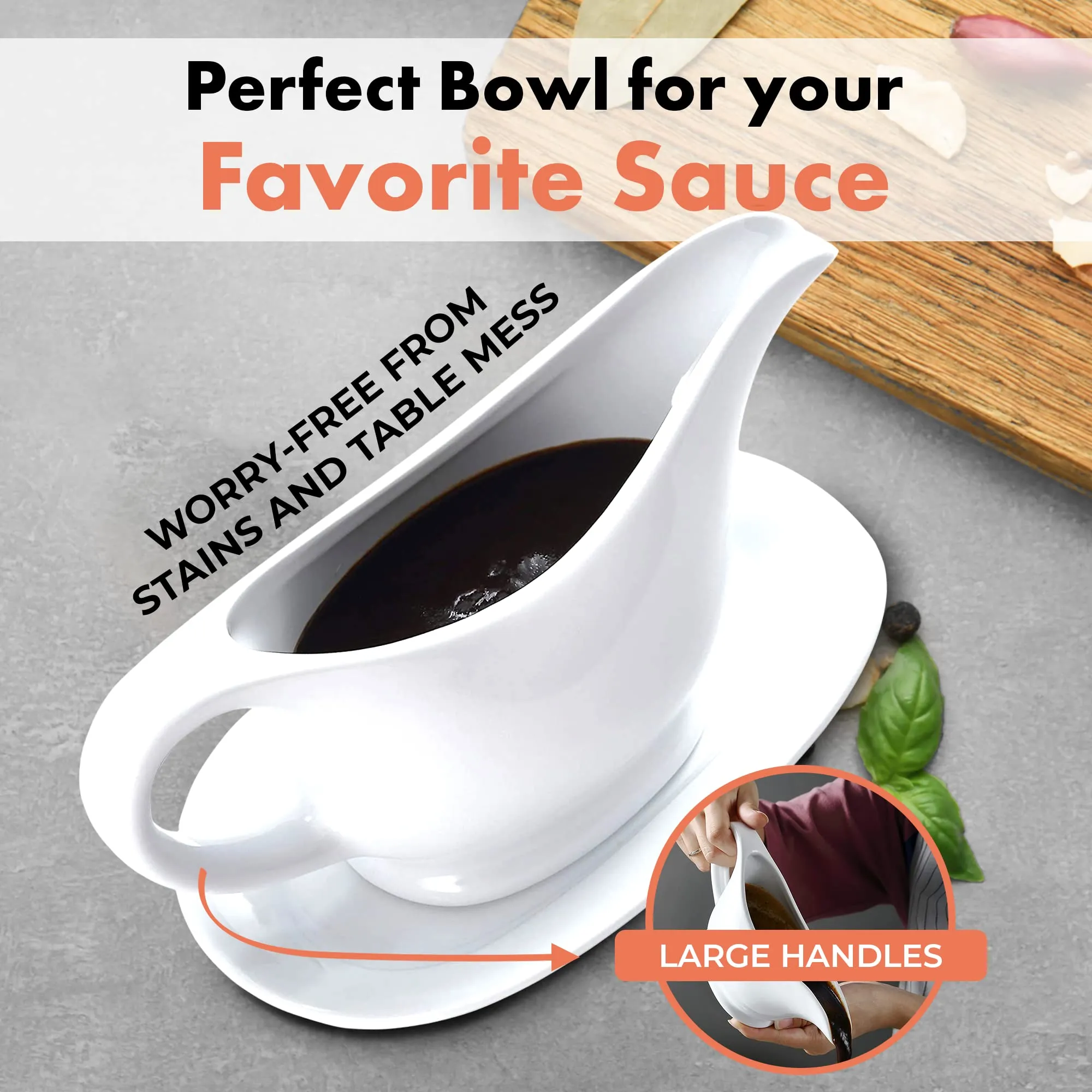 R Ceramic Gravy Boat And Tray For Salad Dressings Milk Broth Creamer Micro