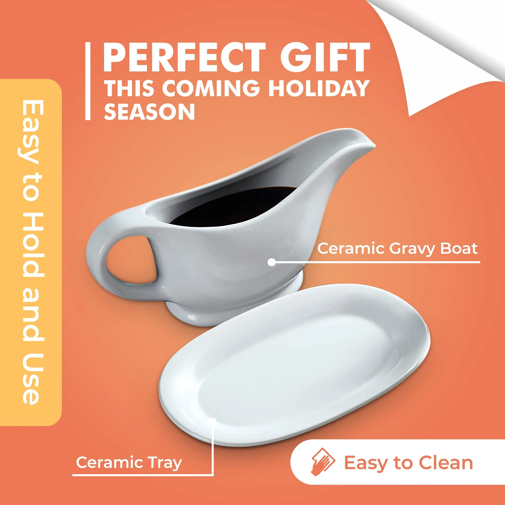 R Ceramic Gravy Boat And Tray For Salad Dressings Milk Broth Creamer Micro