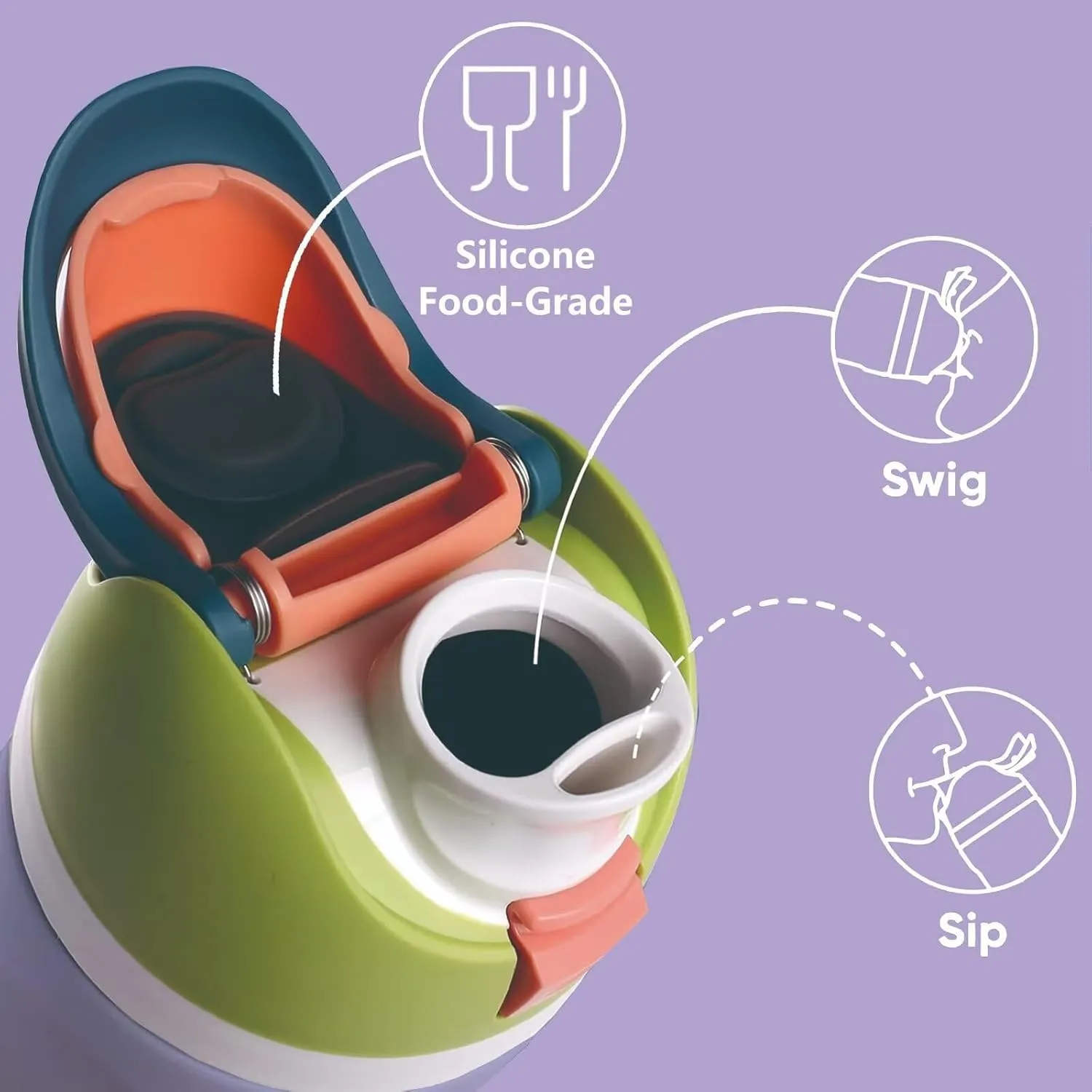 Replacement Lid for Owala Freesip, One Button Water Bottle Top Replacement Cap Compatible with Owala Cup 16oz 24oz 32oz 40oz, Leakproof Lids AccessoryBPA-FreeNo Water Leakage