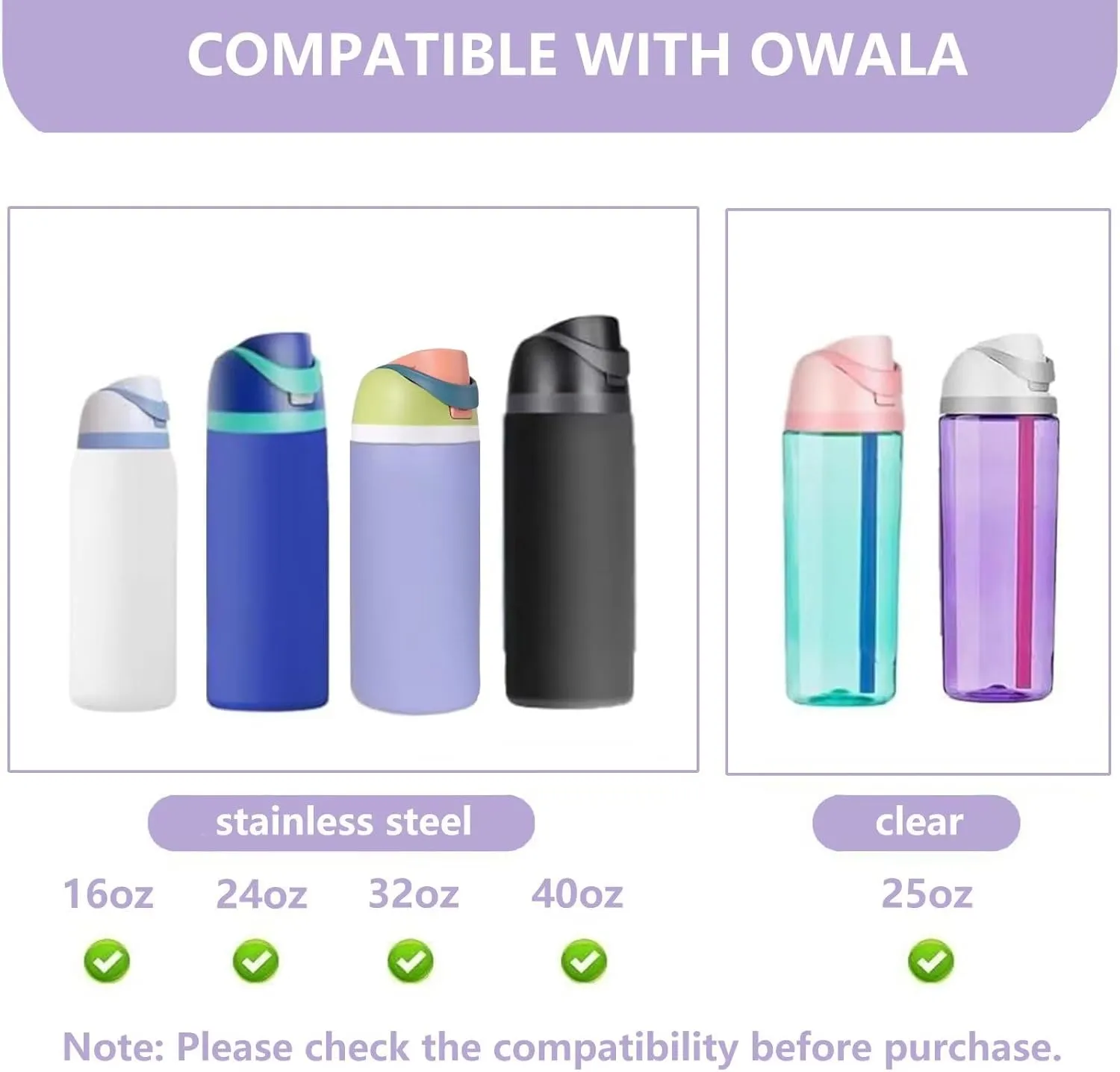 Replacement Lid for Owala Freesip, One Button Water Bottle Top Replacement Cap Compatible with Owala Cup 16oz 24oz 32oz 40oz, Leakproof Lids AccessoryBPA-FreeNo Water Leakage
