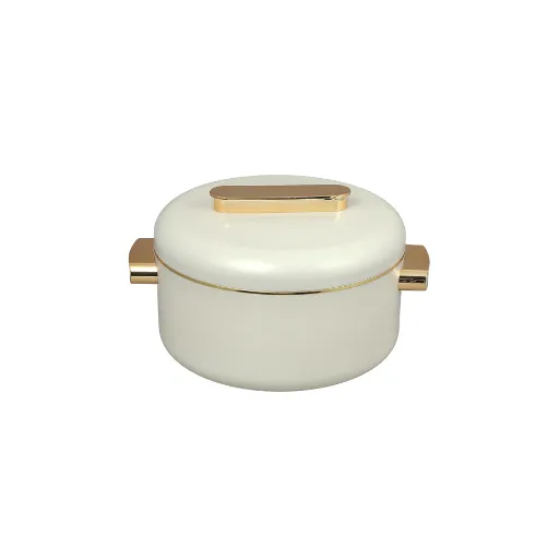 RISHABH Premium Pearl White Insulated Casserole Set with Lid – Includes 1500 ml, 2000 ml, and 2500 ml Sizes