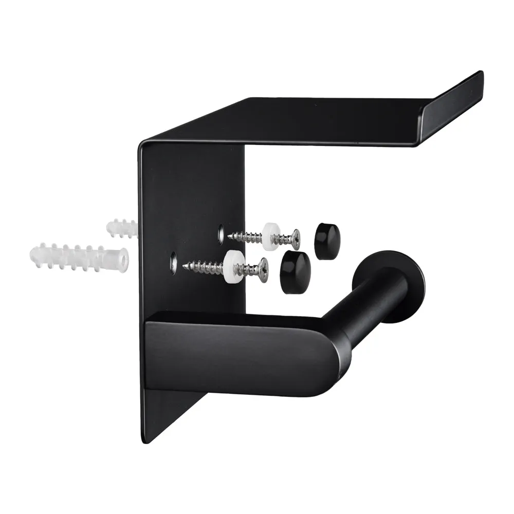 TheLAShop Toilet Roll Holder with Shelf Wall Mounted Stainless Steel