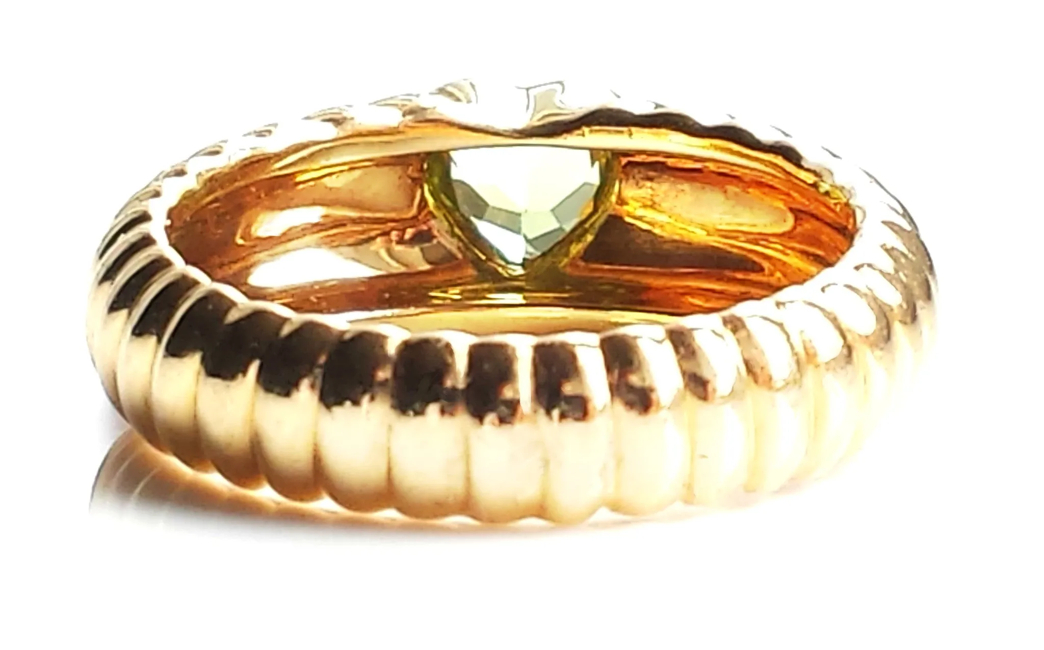 Tiffany & Co. Vintage Heart-Shaped Peridot Ring in 18k Yellow Gold