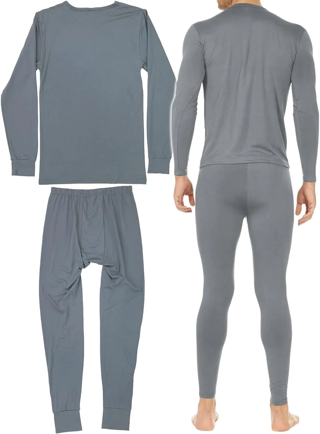 ToBeInStyle Men's Thermal Underwear Sets with Soft Brush Fleece Inner Lining