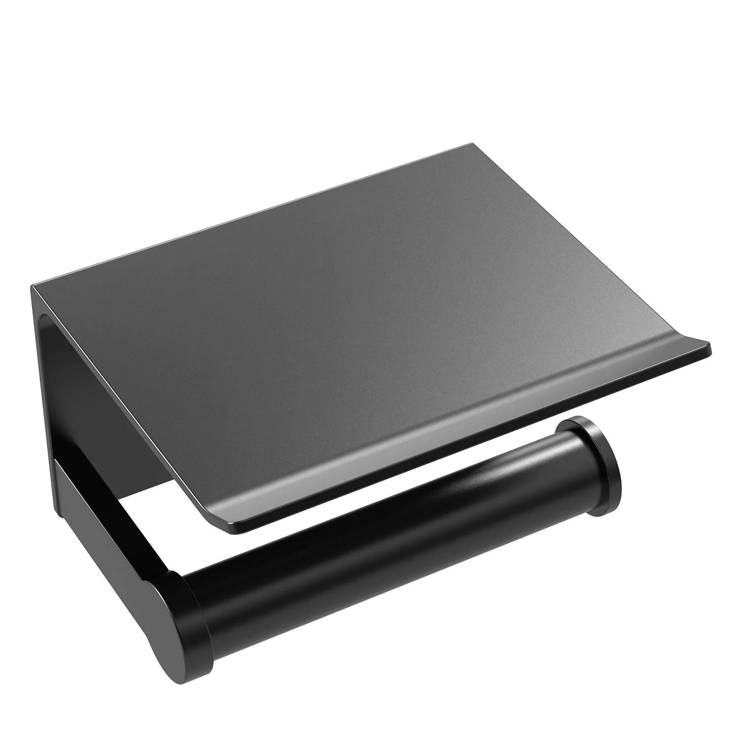 Toilet Paper Holder, Rustproof Aluminum Wall Mounted Toilet Roll Holder With Shelf