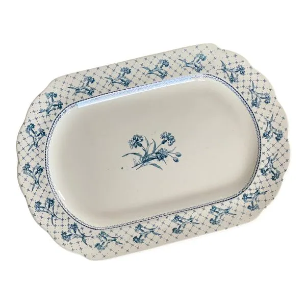 Vintage Brownfield & sons Harvard Oval Blue and White Flowered antique Platter