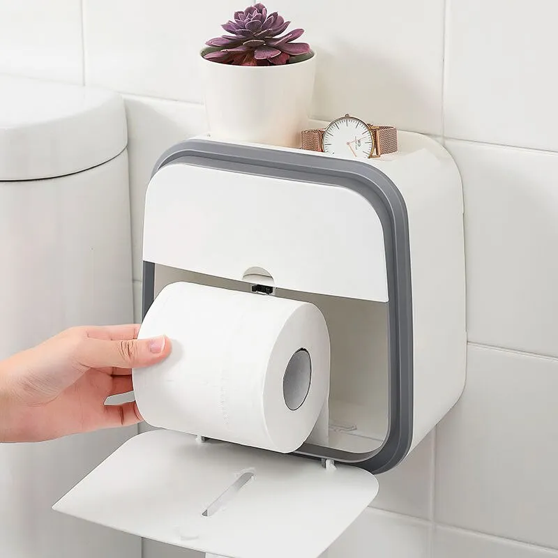 Wall-Mounted Bathroom Organizer Tissue Box Holder