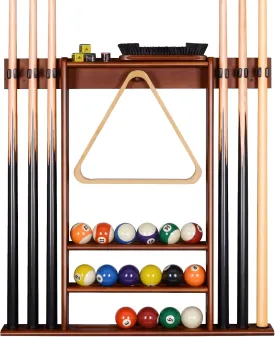 XCSOURCE Pool Cue Rack Only, Pool Stick Holder Wall Mount, 6 Pool Billiard Stick   Ball Set Pool Cue Holder, Pool Table Accessories for Billiard Room Man cave